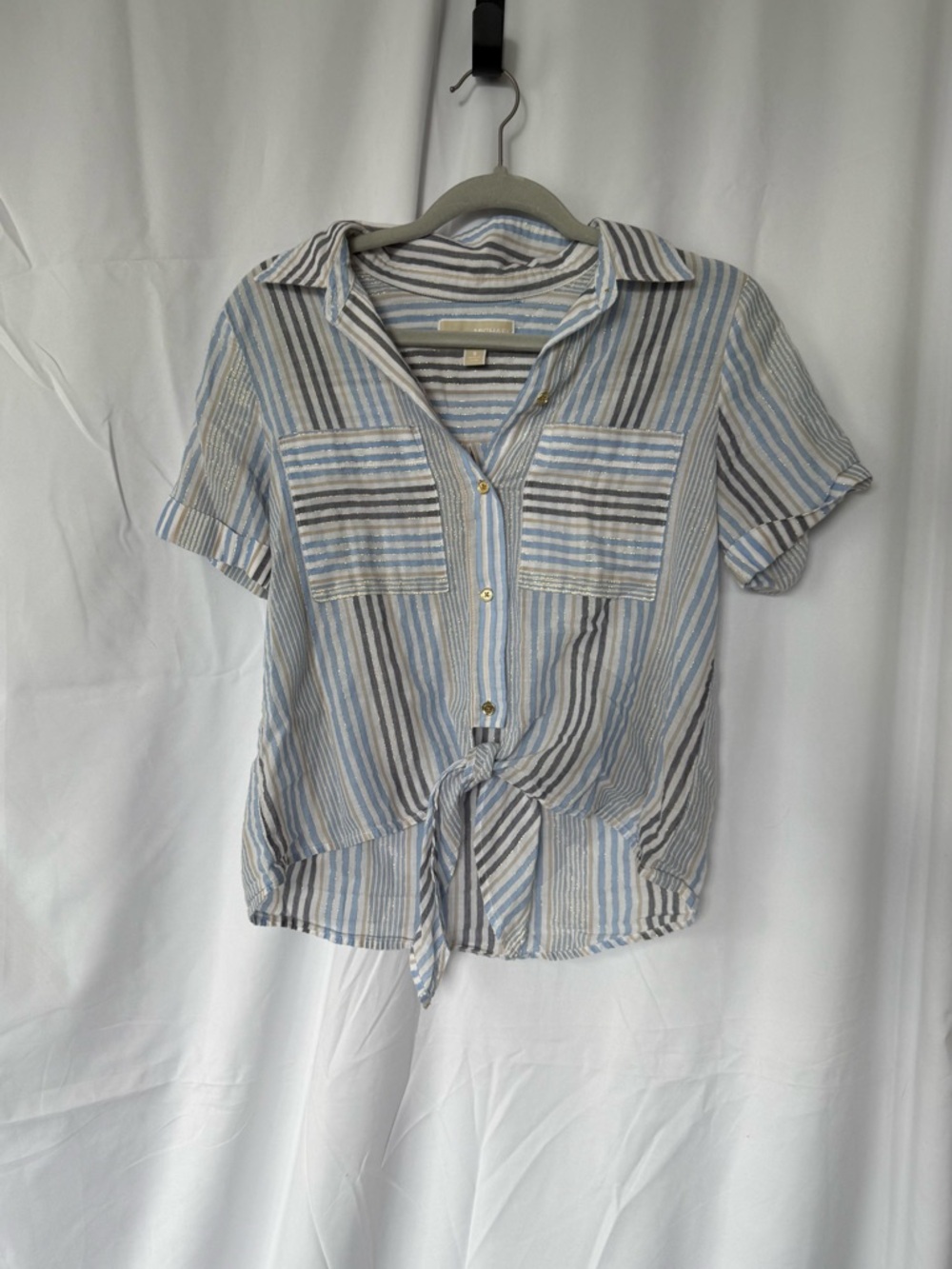 Michael Kors Tie-Front Button Shirt